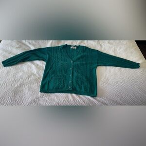 Vintage Green Cable Knit Women's Sweater Size Large by Separate Issue